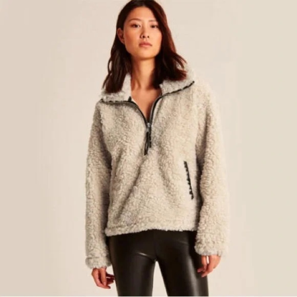 Abercrombie & Fitch Cream Teddy Jacket